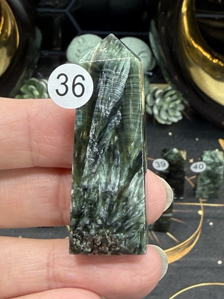 Natural Seraphinte Mini 4-sided points great patterns on these Free shipping