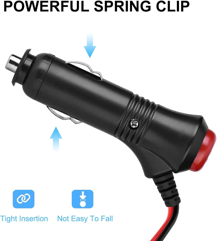 Car Cigarette Lighter Plug Adapter 10FT with LED Switch Button 12V Cigarette Lig