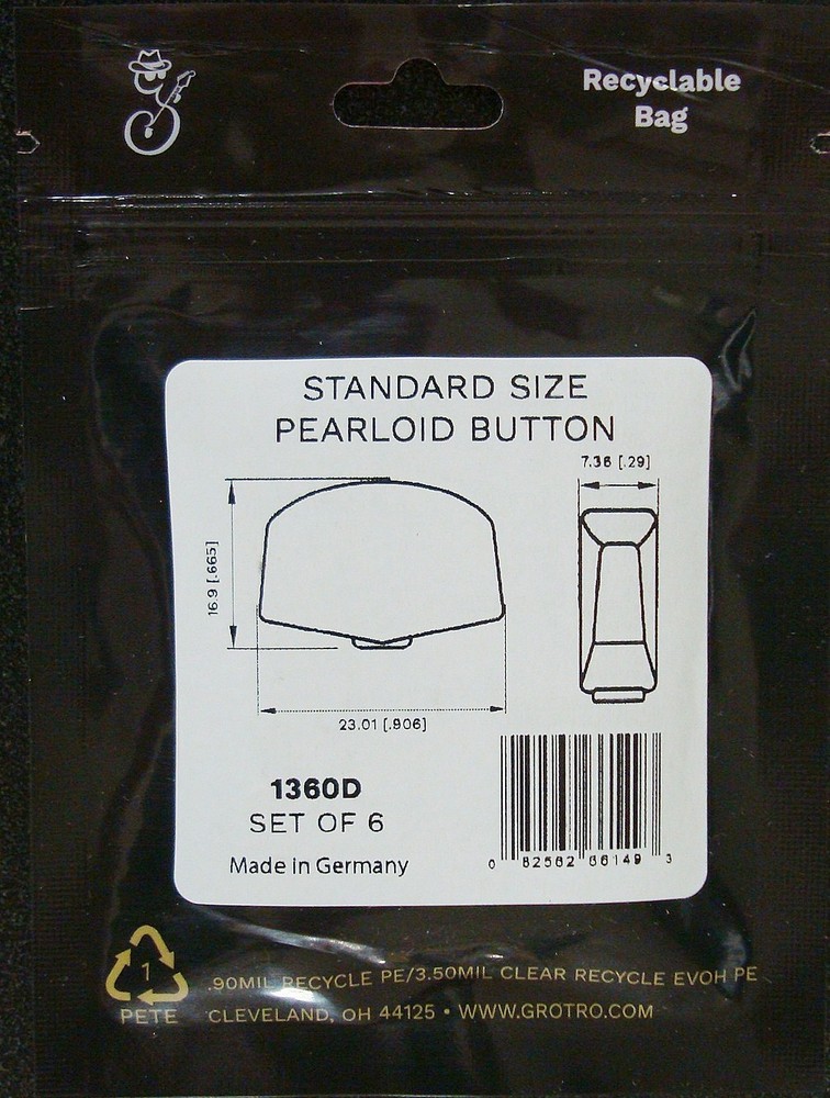 Grover 1360D Standard Size Pearloid Button Set