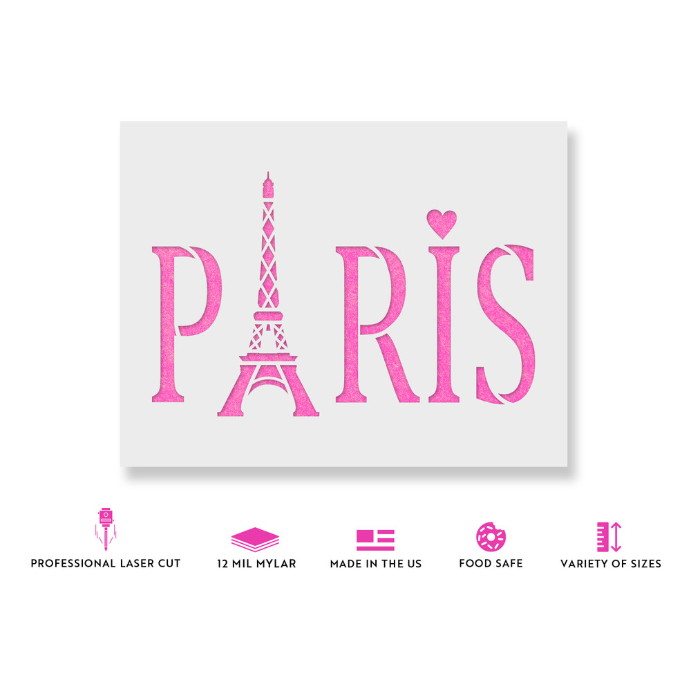 Paris Stencil - Durable & Reusable Mylar Stencils