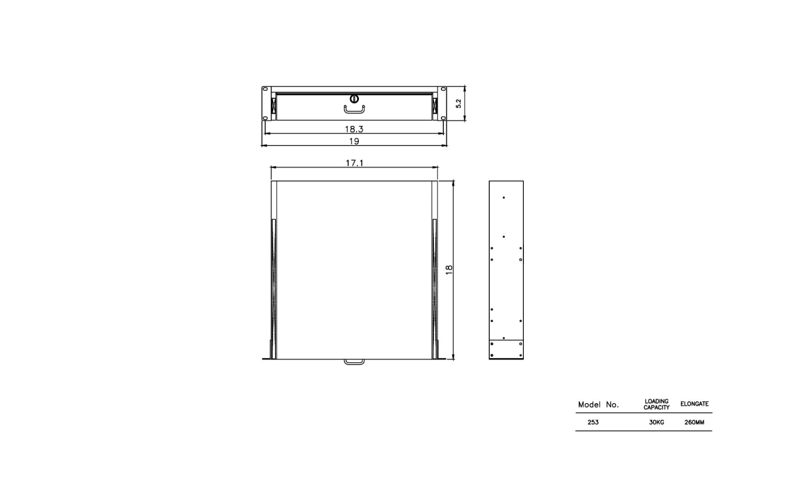 New 3U Drawer Rack Mount DJ 19" Rack Case Equipment Deep Drawer 3Space Lockable