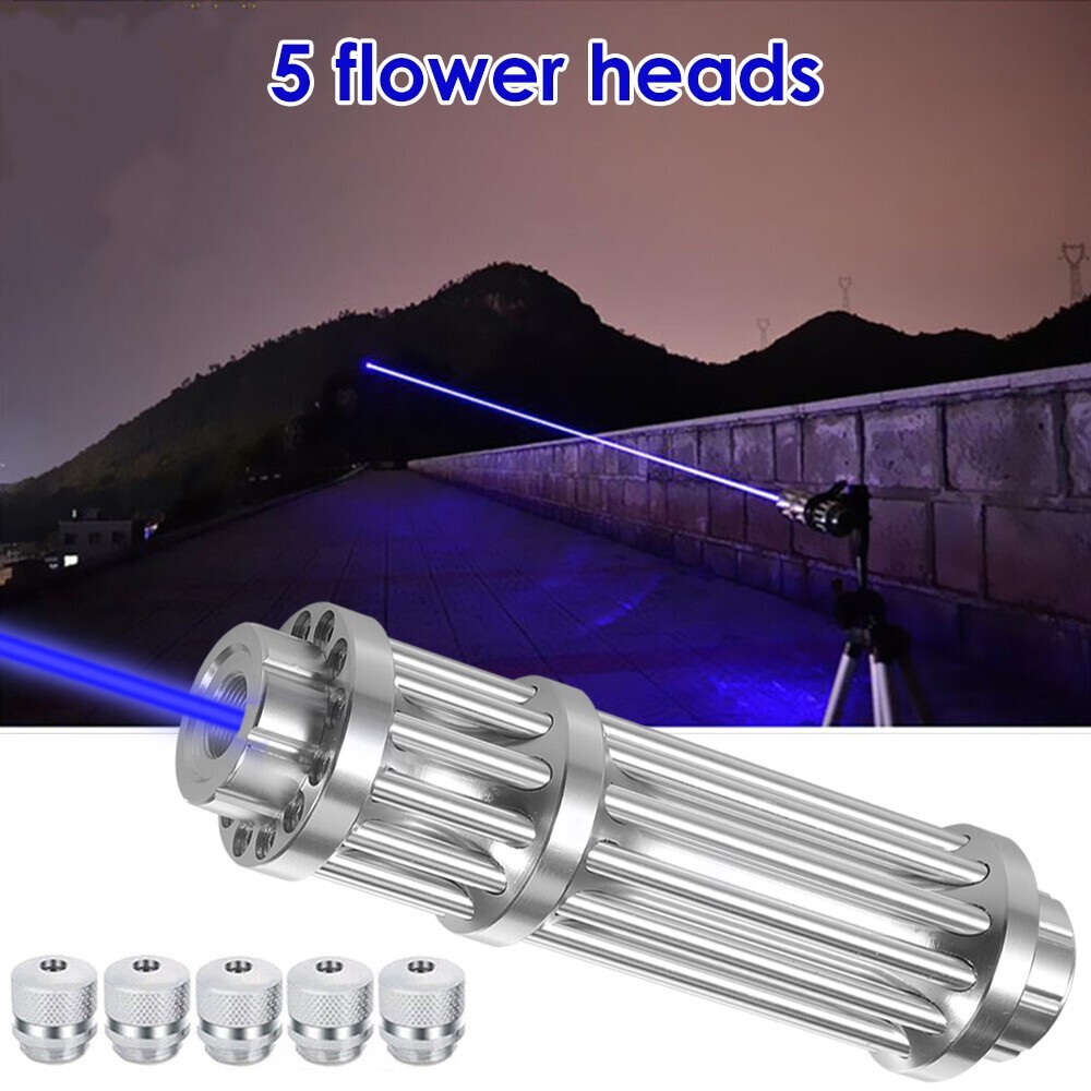10W Blue Burning Laser Pointer 450-n-m Adjustable Visible Beam Dot Light US