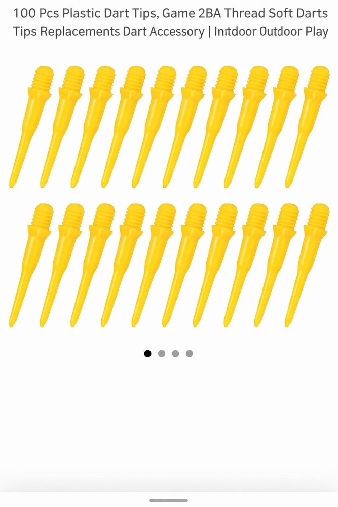 100 Pcs Dart Tips, Game Soft Darts Tips Replacements Dart Accessory (Yellow)
