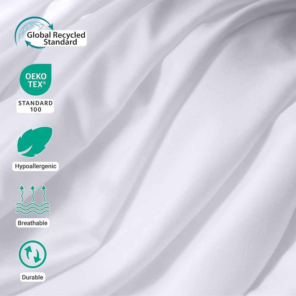 Durable White Twin Size Bed Sheets 6 Pack - Soft Microfiber, Easy Sort Design