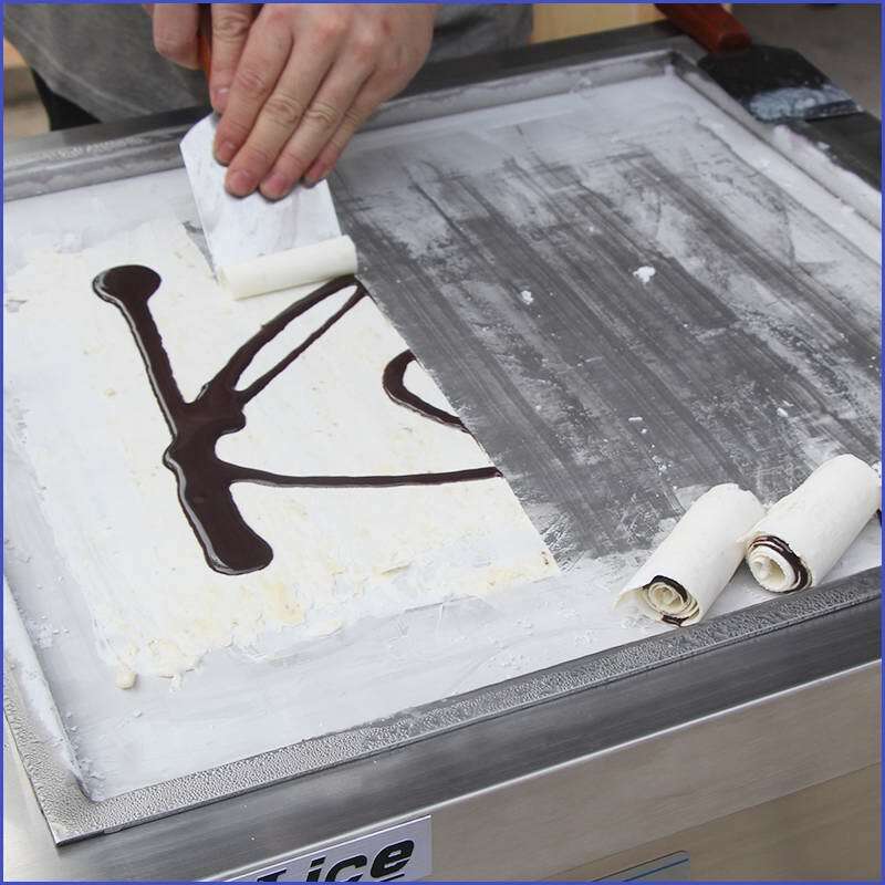 Kolice ETL Commercial 21"x21" square pan rolled ice cream machine,auto defrost