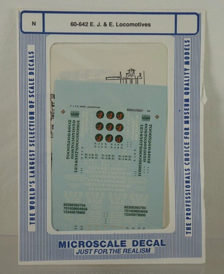 (Open Item) Microscale E.J.& E. LOCOMOTIVES N Scale Decals - 60-642