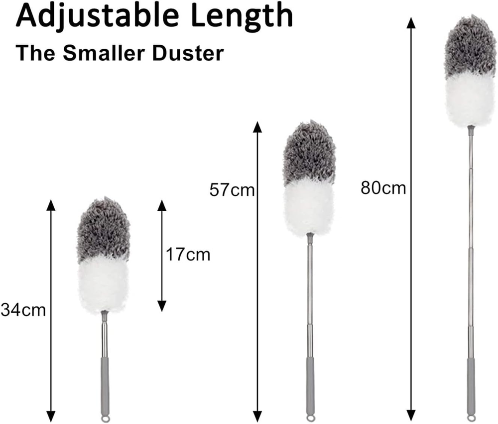 Microfiber Feather Duster with Extendable Pole Bendable Head Ceiling Cleaning