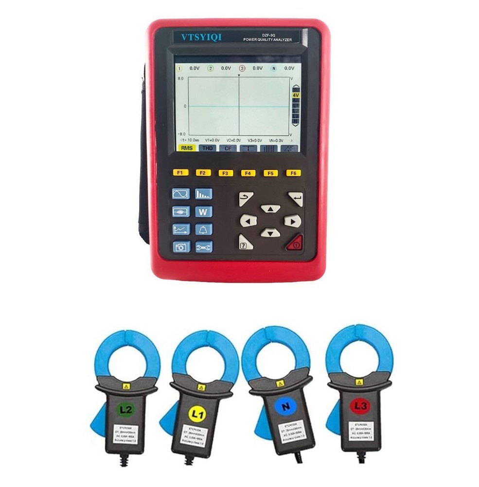 Power Quality and Energy Analyzer with urrent Sensor Range AC 0.1A～100A