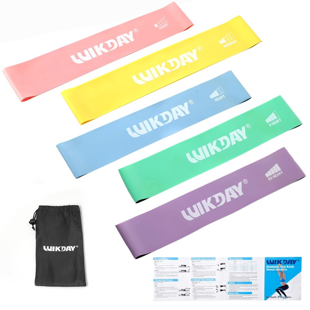 WIKDAY Resistance Bands for Working Out Exercise Loop Bands Workout Bands Set...