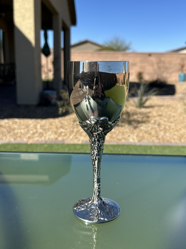 1 Vintage Godinger Silverplate Grape Leaf Vine Wine Goblets Replacement