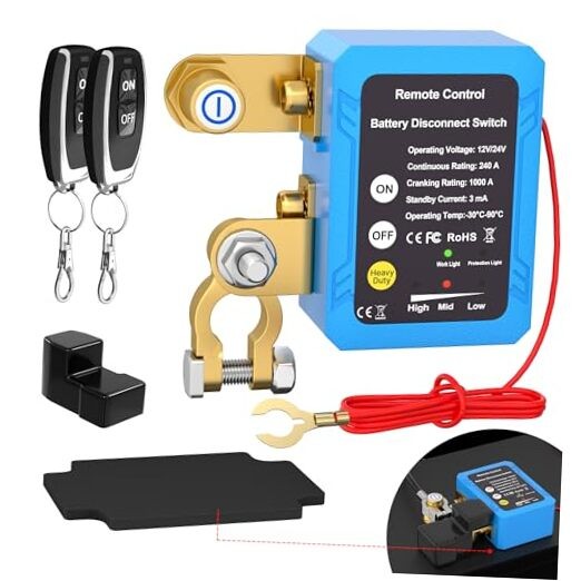 Kill Switch 12V 240A Remote Battery Disconnect Switch Automatic Regular style