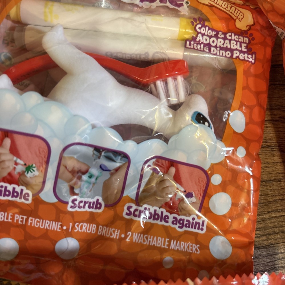 4 Pack Scribble Scrubbie Dinosaurs