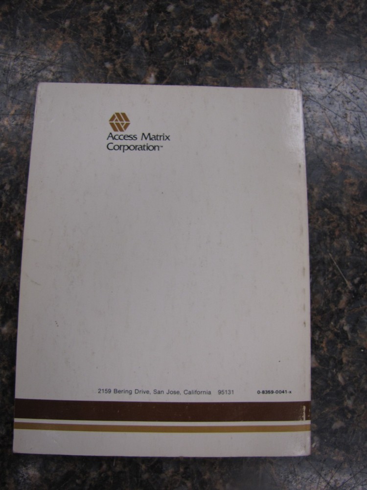 RARE HTF Original Access Computer System User's Guide 1st Edition 1983- HJ9