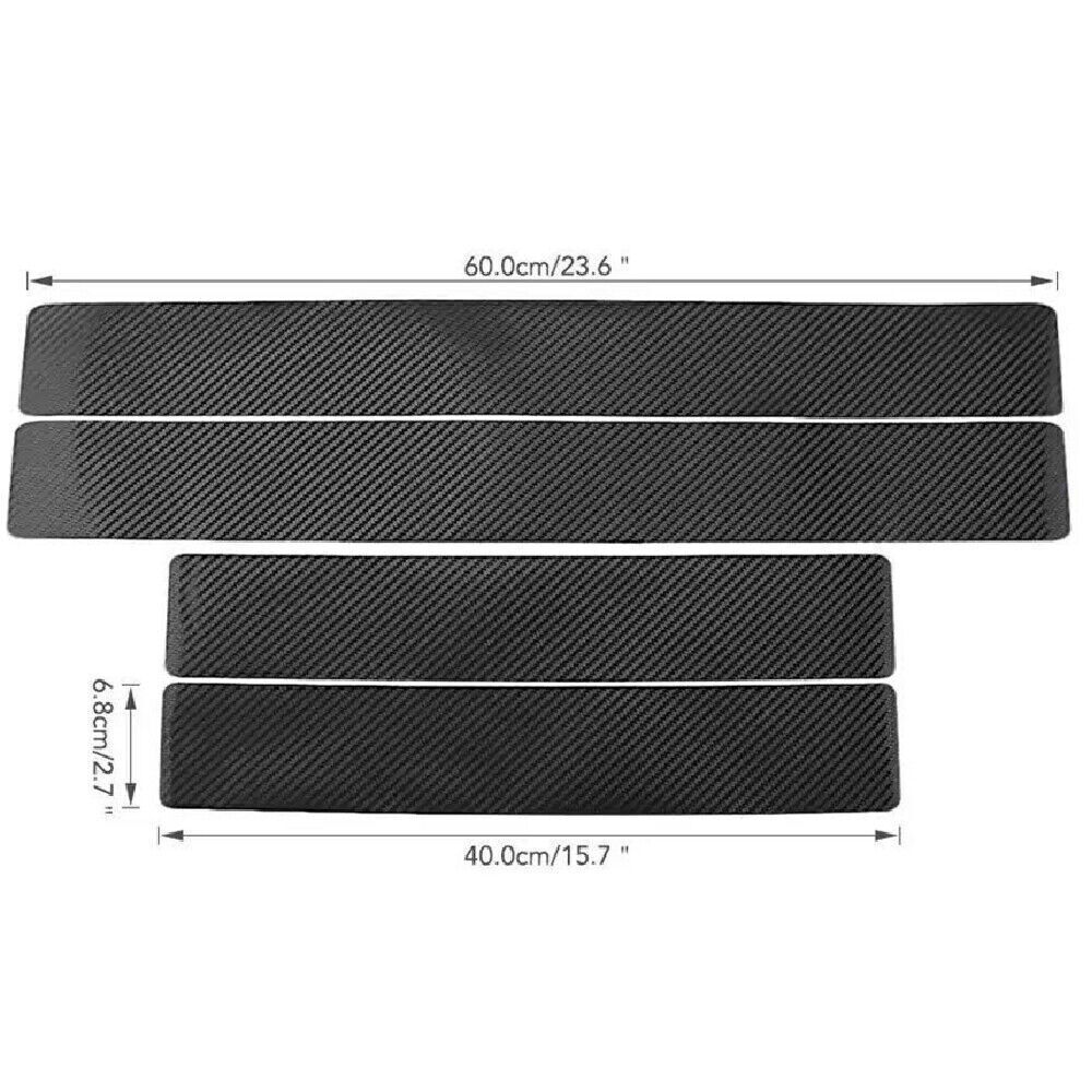 Car Door Sill Protector Door Step Plate Cover Carbon Fiber style Decal Sticker