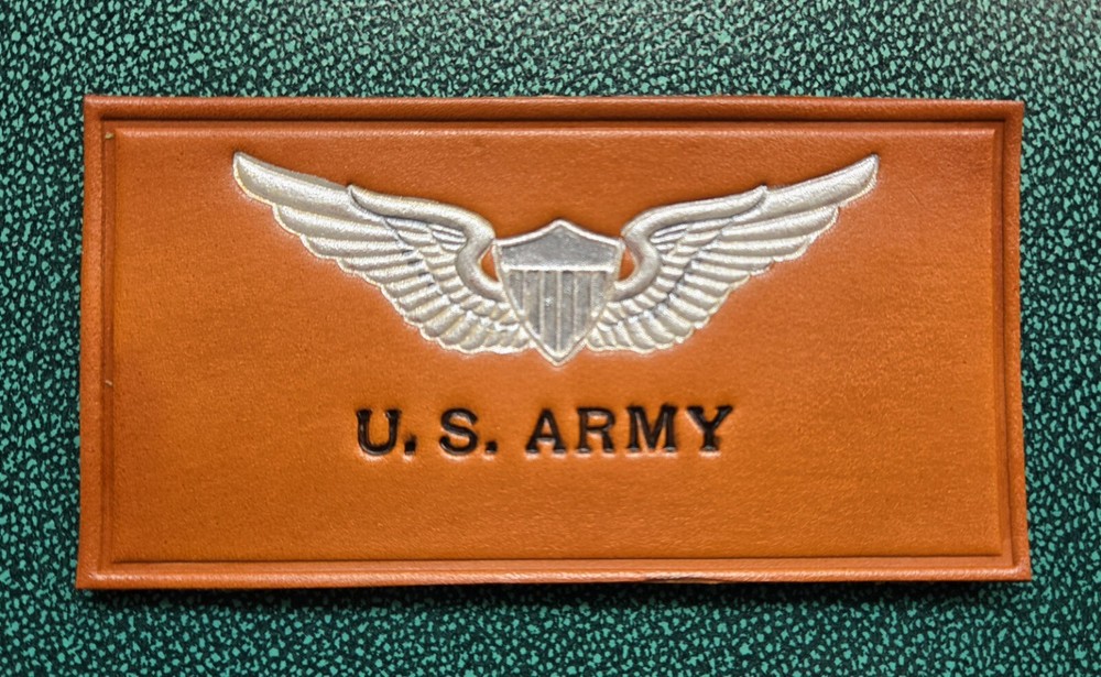 Leather Name Tag U.S. ARMY Pilot Squadron Patch A-2 Aviation