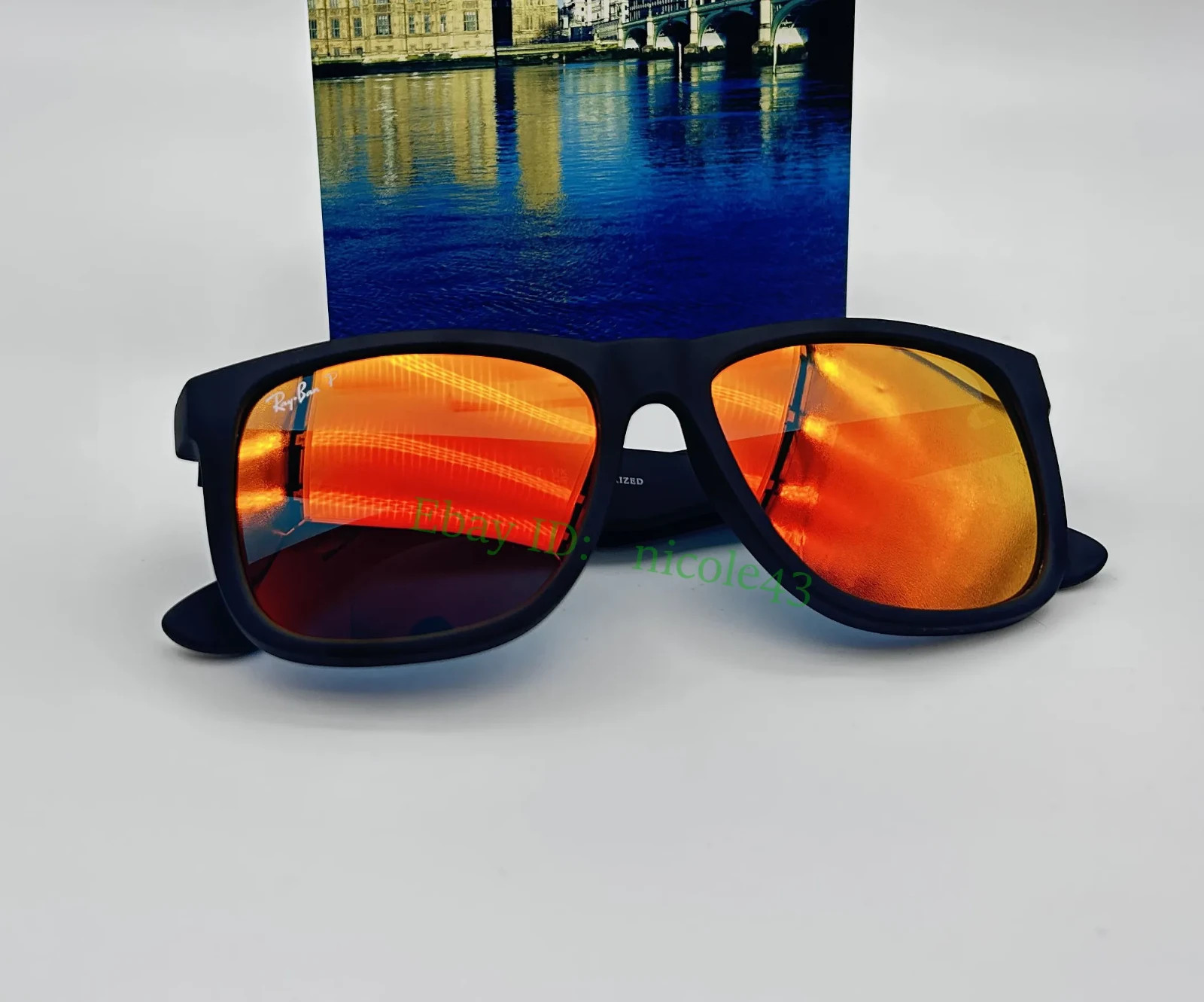 *BRAND NEW* Ray-Ban RB4165 Man Polarized Sunglasses Justin Red Orange Lens UV400