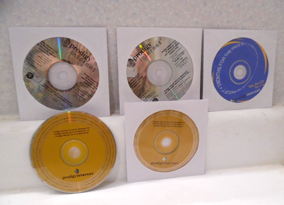 5 Vintage Prodigy Internet CDs