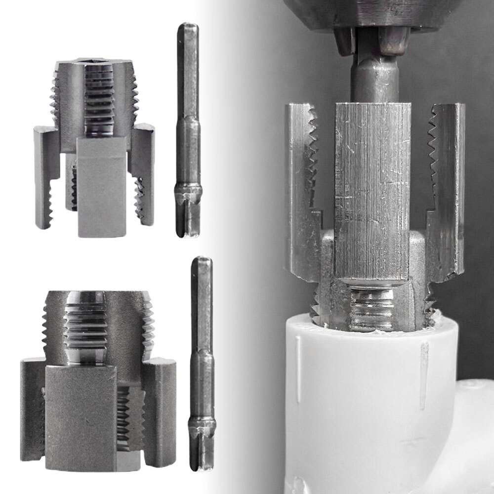 Integrated Internal & External Pipe Threading-Tool, PVC Pipe Threader Kit US!
