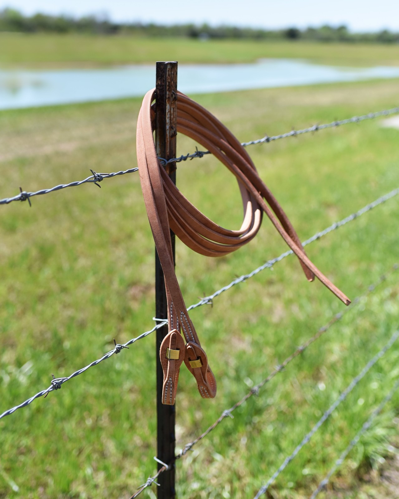 AJ Tack Harness Leather Quick Change Split Reins - 5/8in x 8ft