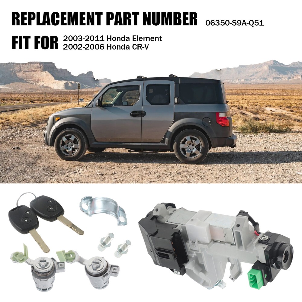 Engine Ignition Switch & Door Lock Cylinder with Two Keys for Honda Element US