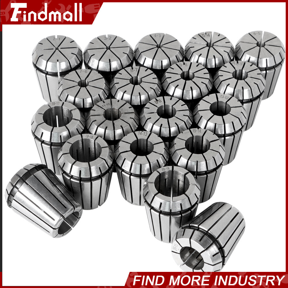 ER32 Metric Precision Spring Collet Set 2-20mm 19pcs for CNC Engraving Milling