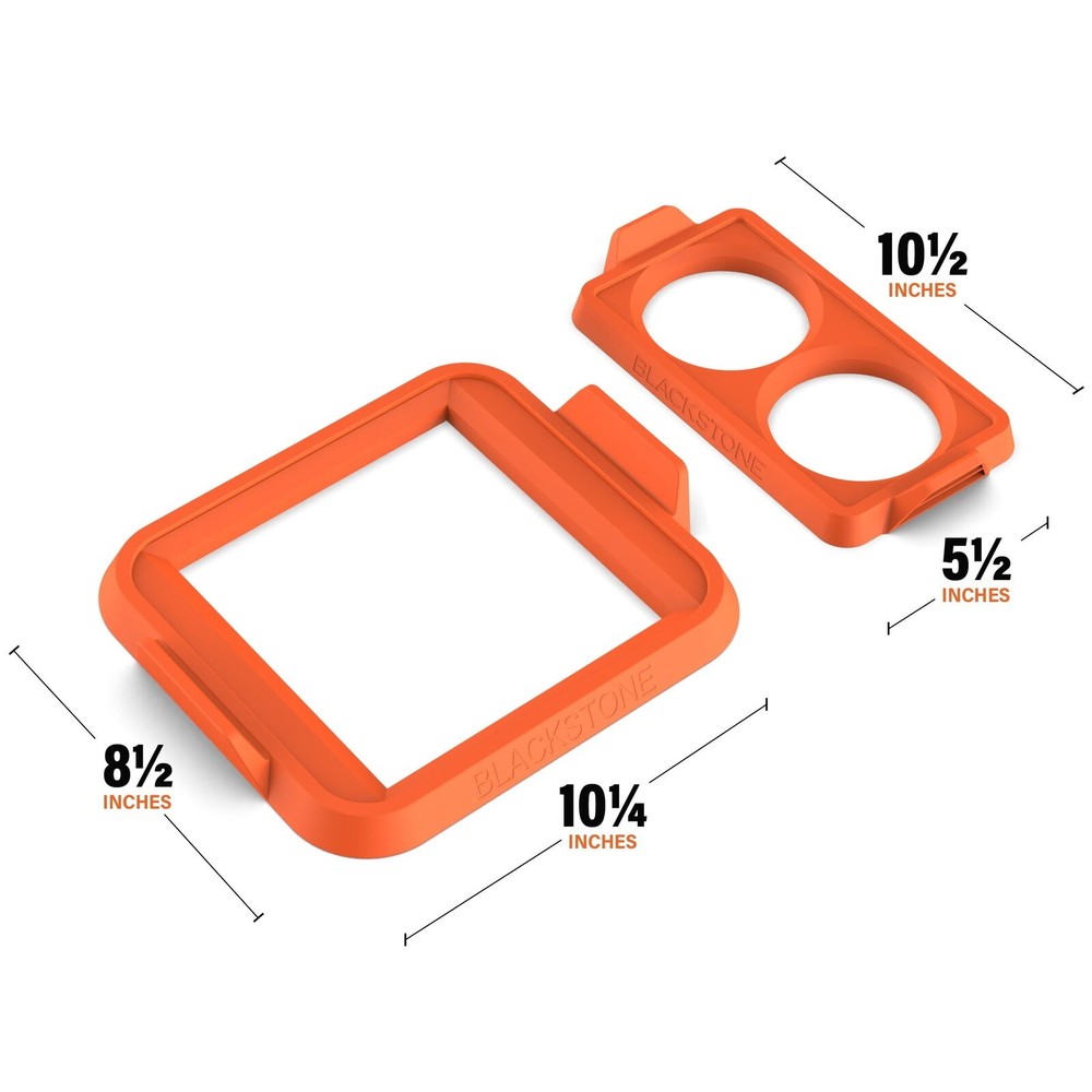 Silicone Circle Egg and Square Omelet Ring Set in Orange Kitchen Tools, 3-Piece