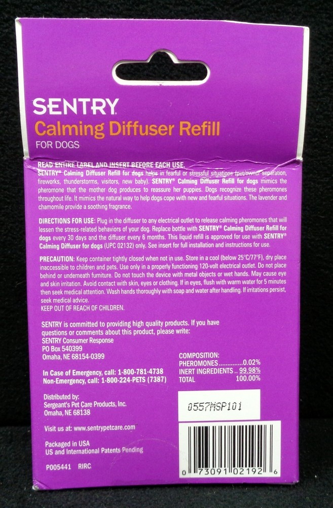 SENTRY Calming Diffuser Refill for Dogs (NEW)
