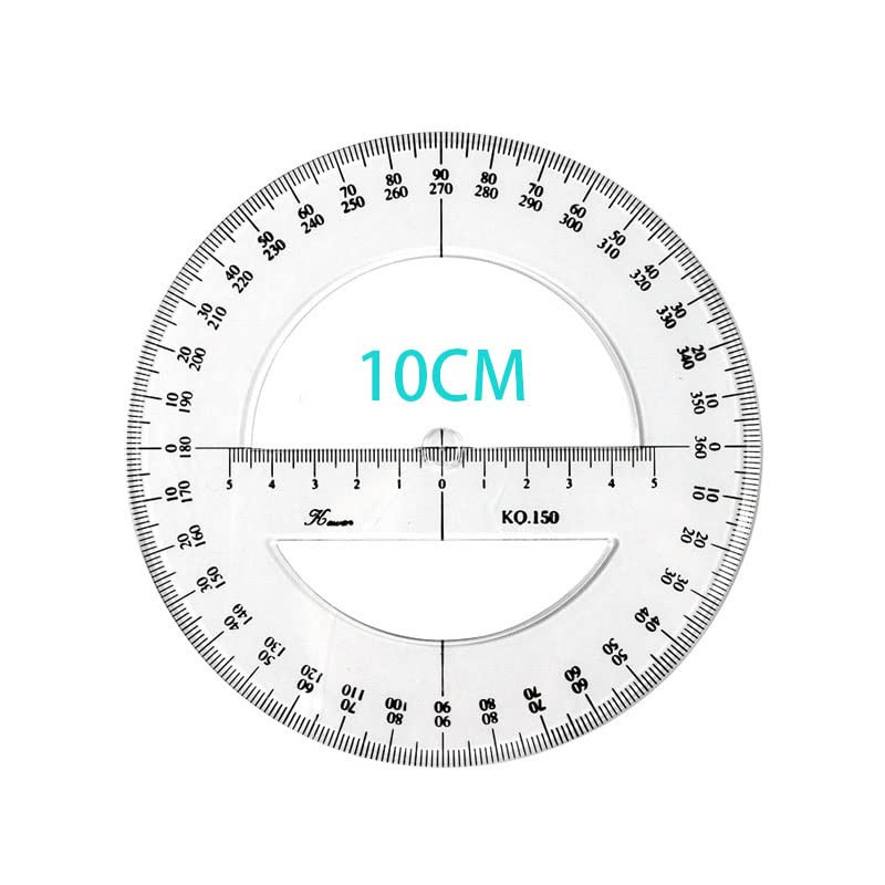 360 Degree Protractor Ruler, 6 Inch, round Circle Protractor for Math Geometry