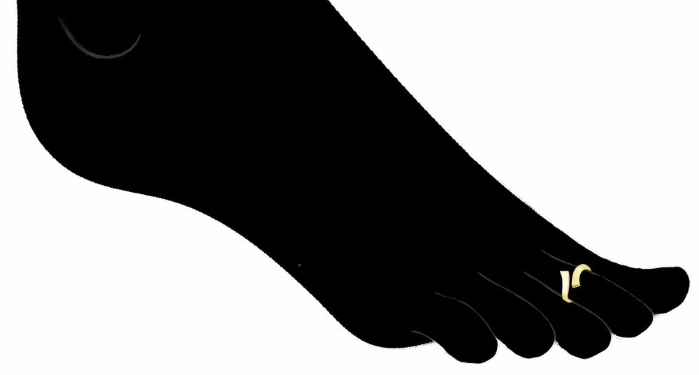 14k Solid Gold Cross Over Toe Ring Body Art Adjustable