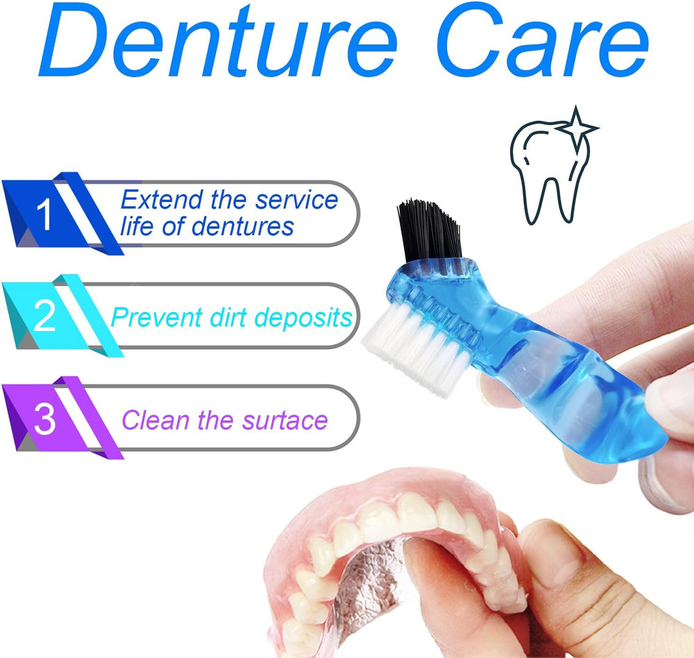 Denture Soaking Box Orthodontic Retainer Bath Case with Strainer Basket, False T