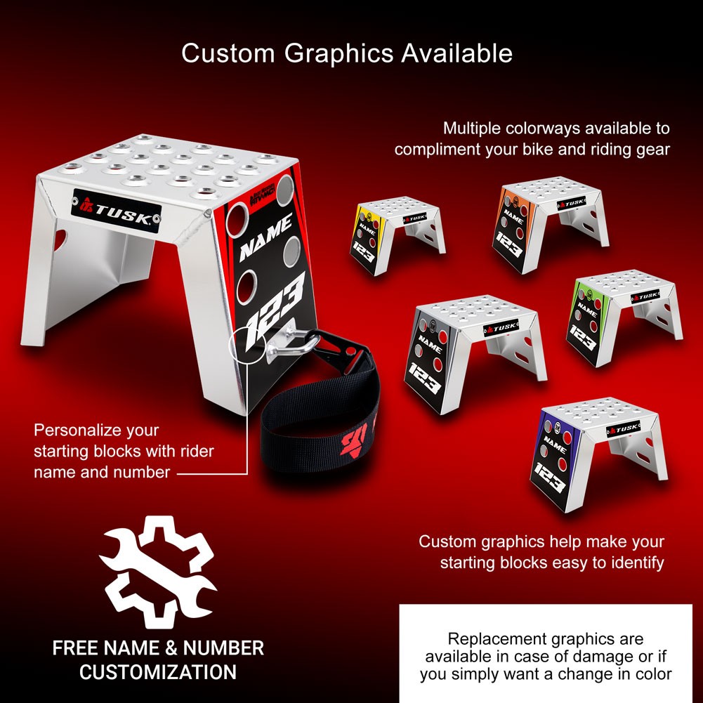 Tusk Moto Starting Blocks - Rev Blue 4"