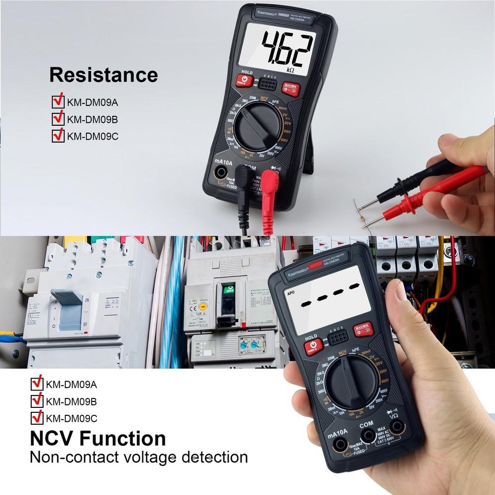 Digital Multimeter Handheld Tester 2000 Counts with NCV Function Su... Fast Ship