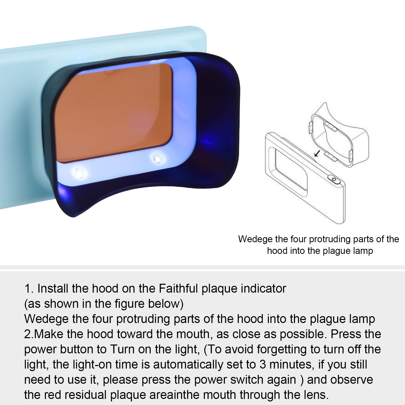 Electric Dental Plaque Indicator Detector Display Device Oral Hygiene Care Blue