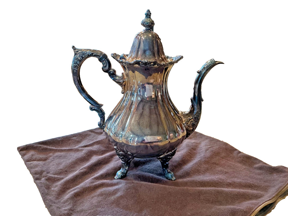 Vintage WALLACE Silverplate Rose Point 1200 pattern, Coffee Pot