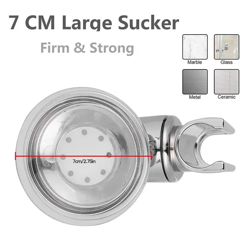 Adjustable Shower Head Holder Suction Cup Handheld Showerhead Wall Mount Bracket