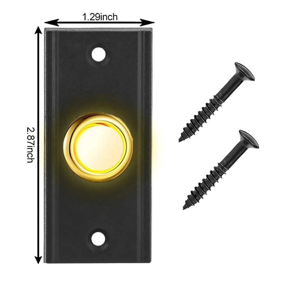 Sturdy Metal LED Doorbell Button Rectangular Shape Energy Efficient Lighting
