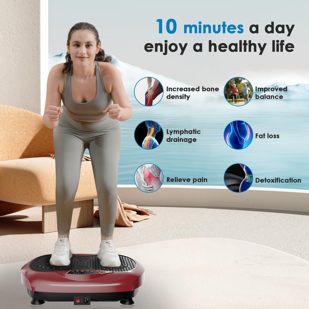 Vibration Plate Exercise Machine - Whole Body Workout Vibration Platform Lymp...