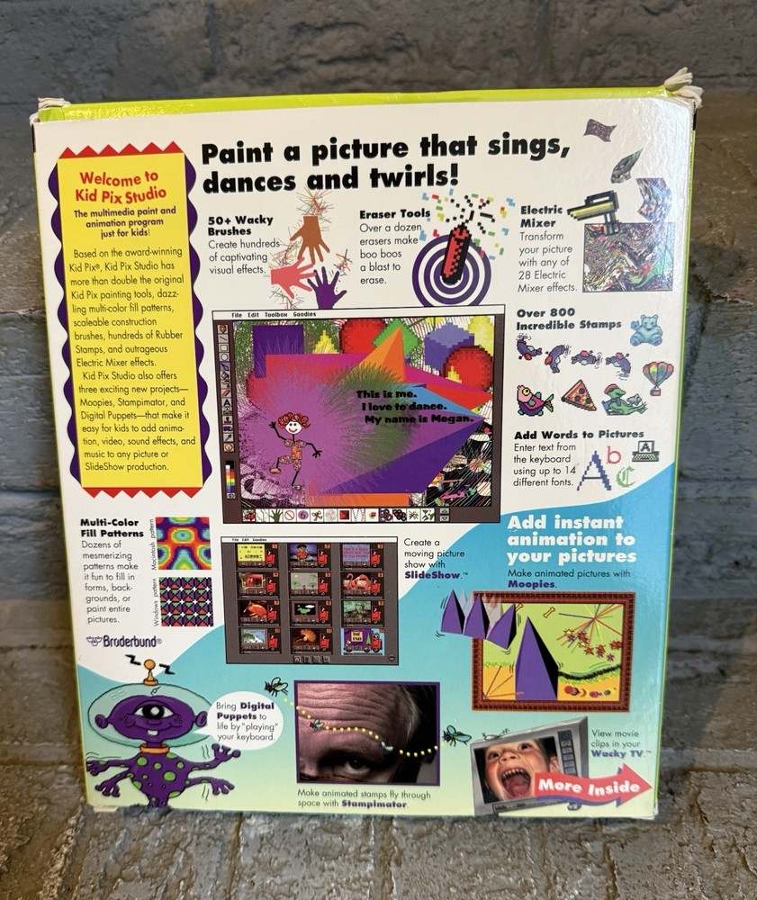 Kid Pix 2 Mac Floppy with Inserts + Kid Pix Studio Big Box *Read Description*