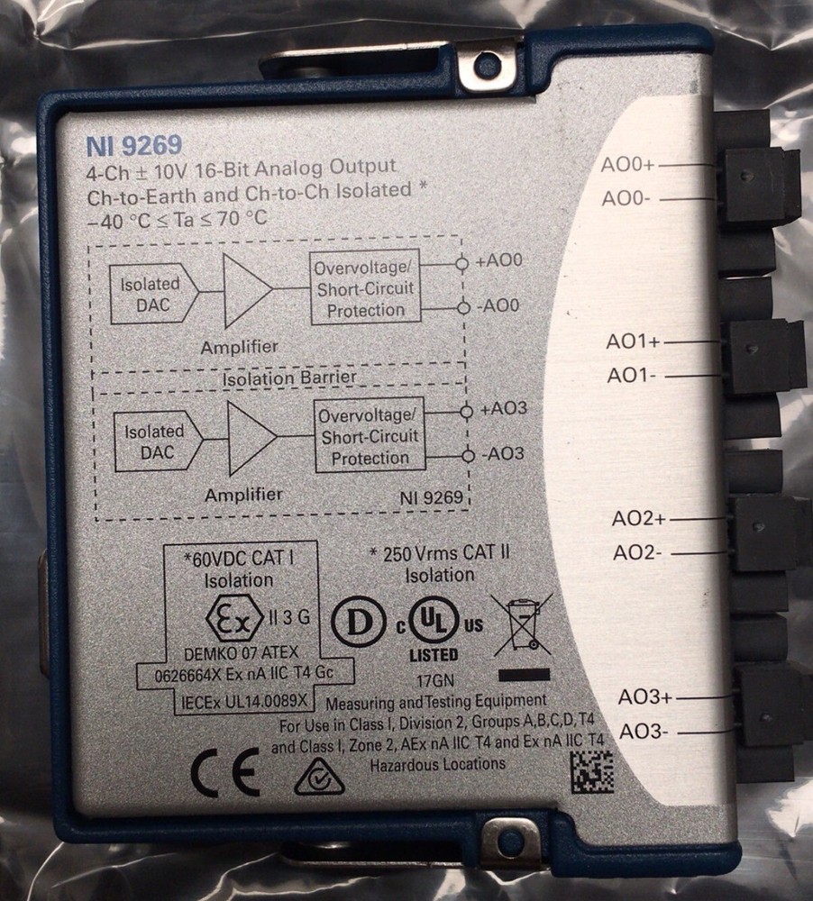 National Instruments NI 9269 cDAQ Analog Output Module Test completed