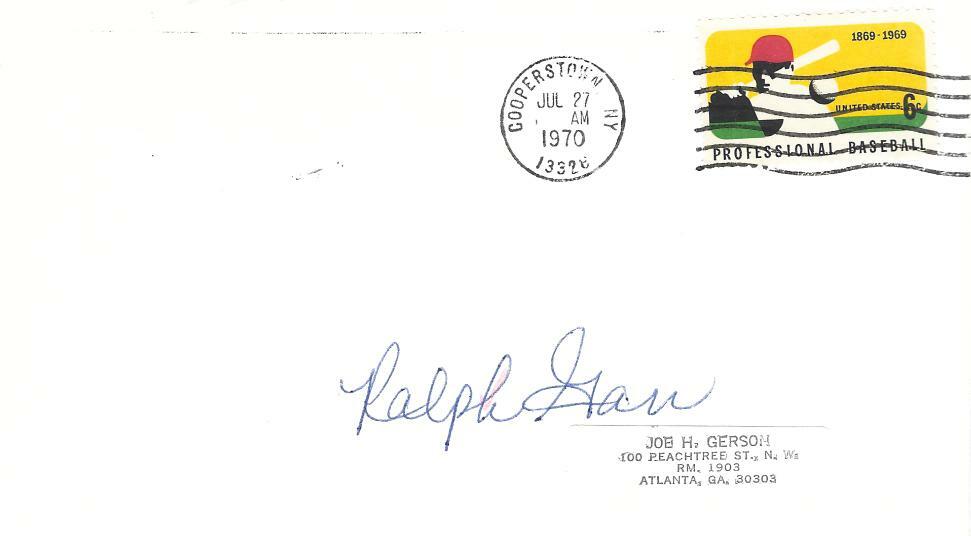 Ralph Garr - Autographed envelope - Atlanta Braves
