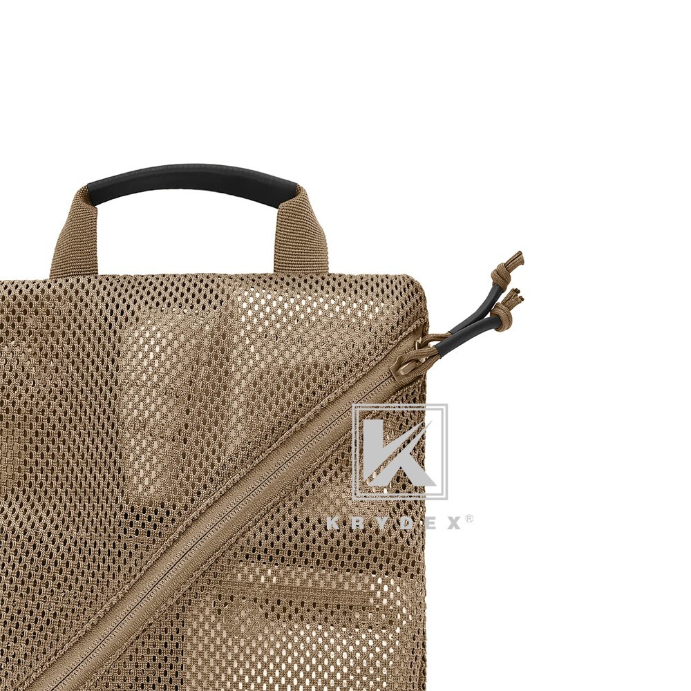 KRYDEX 2pcs Tactical Mesh Pouch Set Modular Storage Organizer Pockets Coyote