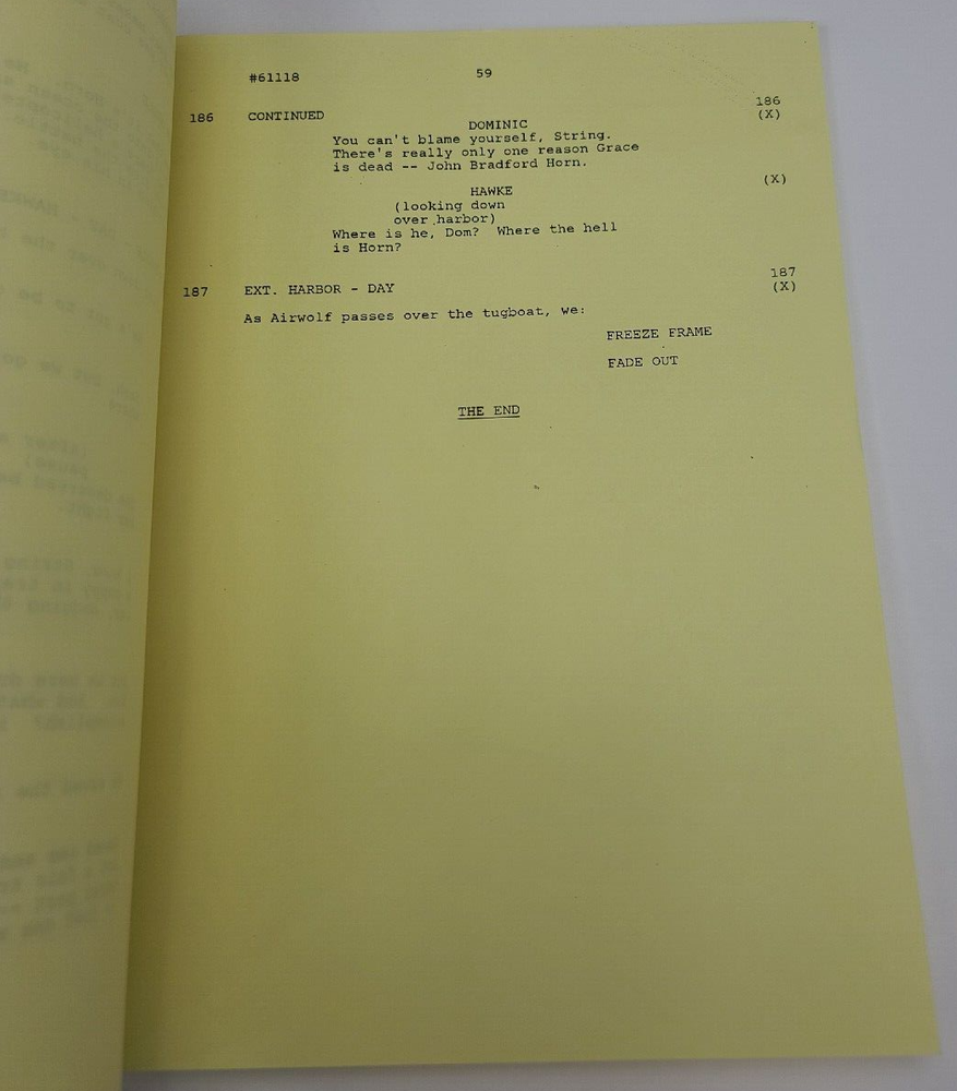 AIRWOLF / Stephen A. Miller 1985 TV Script, Jean Bruce Scott "Discovery"