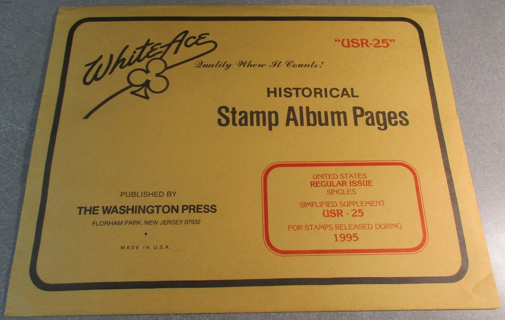 WHITEACE USR-25 HISTORICAL STAMP ALBUM PAGES STAMPS RELEASED 1995 W/FREE SHP.
