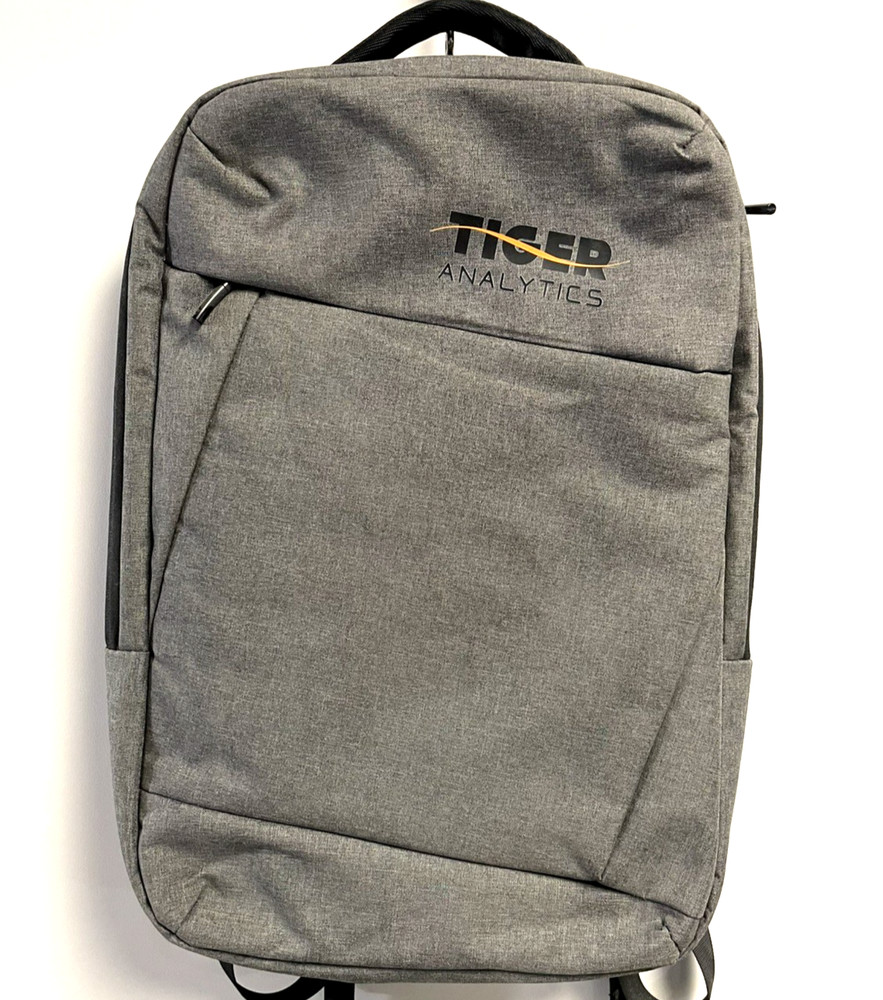Tiger Analytics Laptop Backpack Gray 13x18 Padded Business Tech Bag