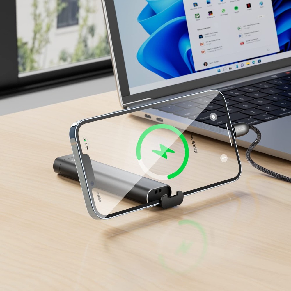 BUDI Multifunctional 9 in 1 Data Cable with USB Type-C Card CLASSIC, BLACK