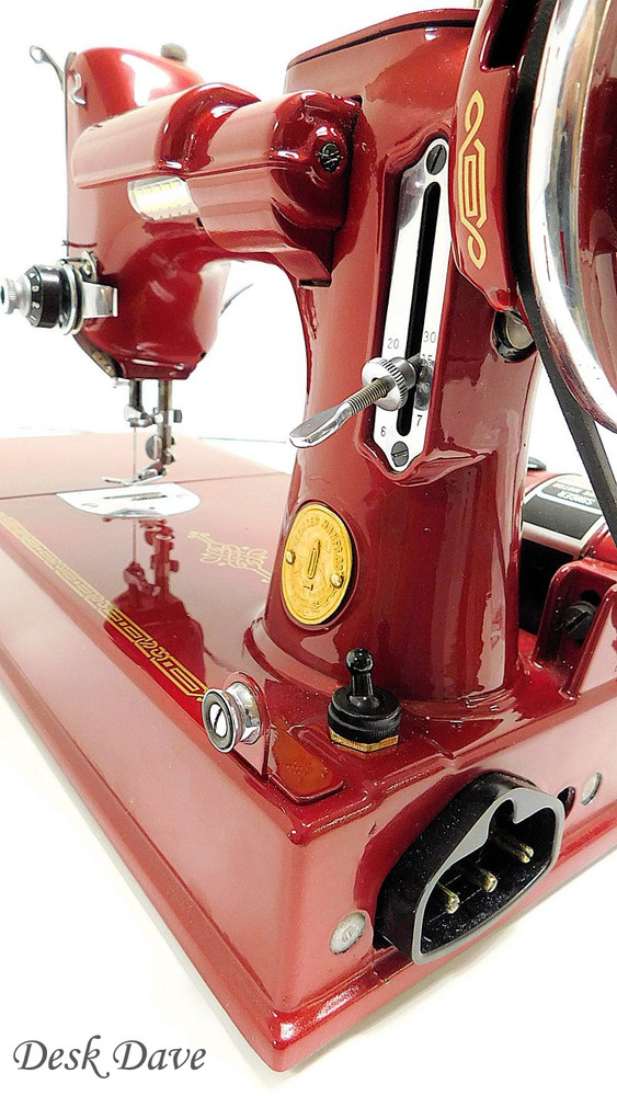Desk Dave's "RUBY RED" Singer Featherweight 221 Sewing Machine