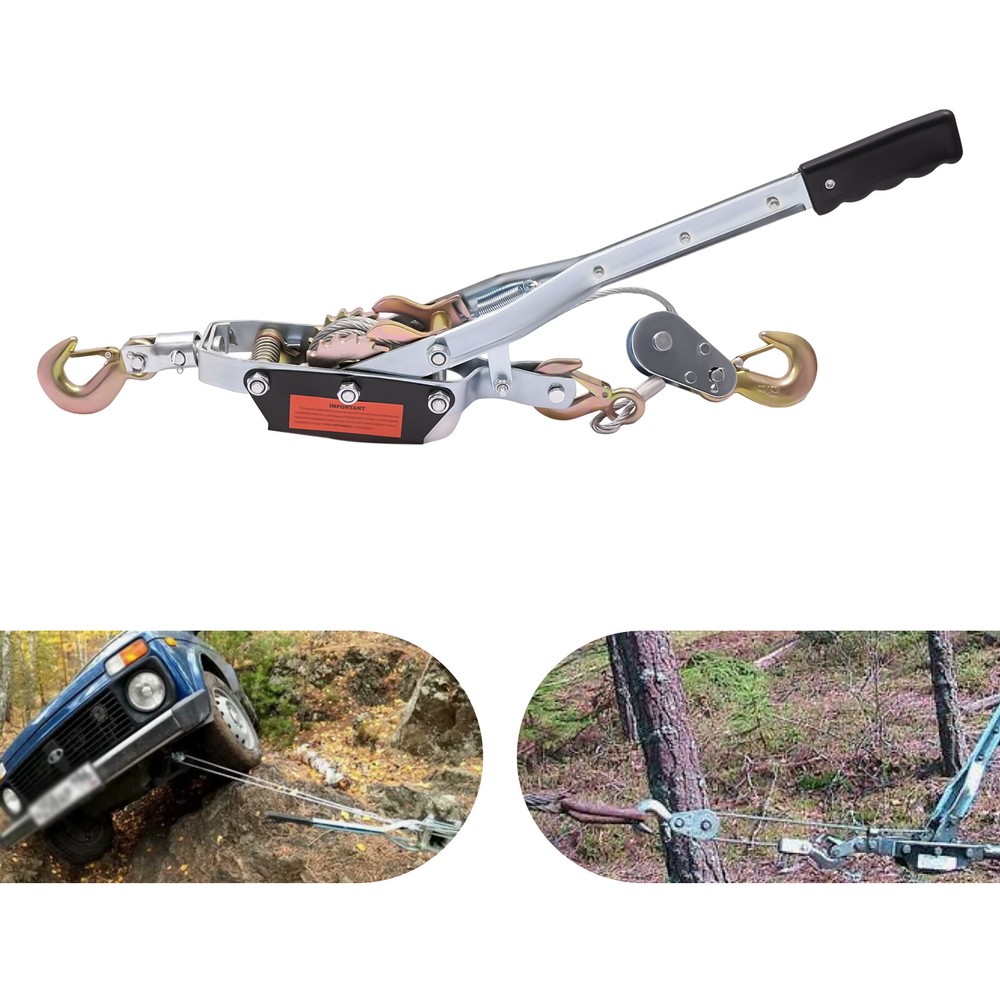 Puller Tightener Heavy Duty Cable Winch Power Puller with Hooks 5 Tons /11023lbs
