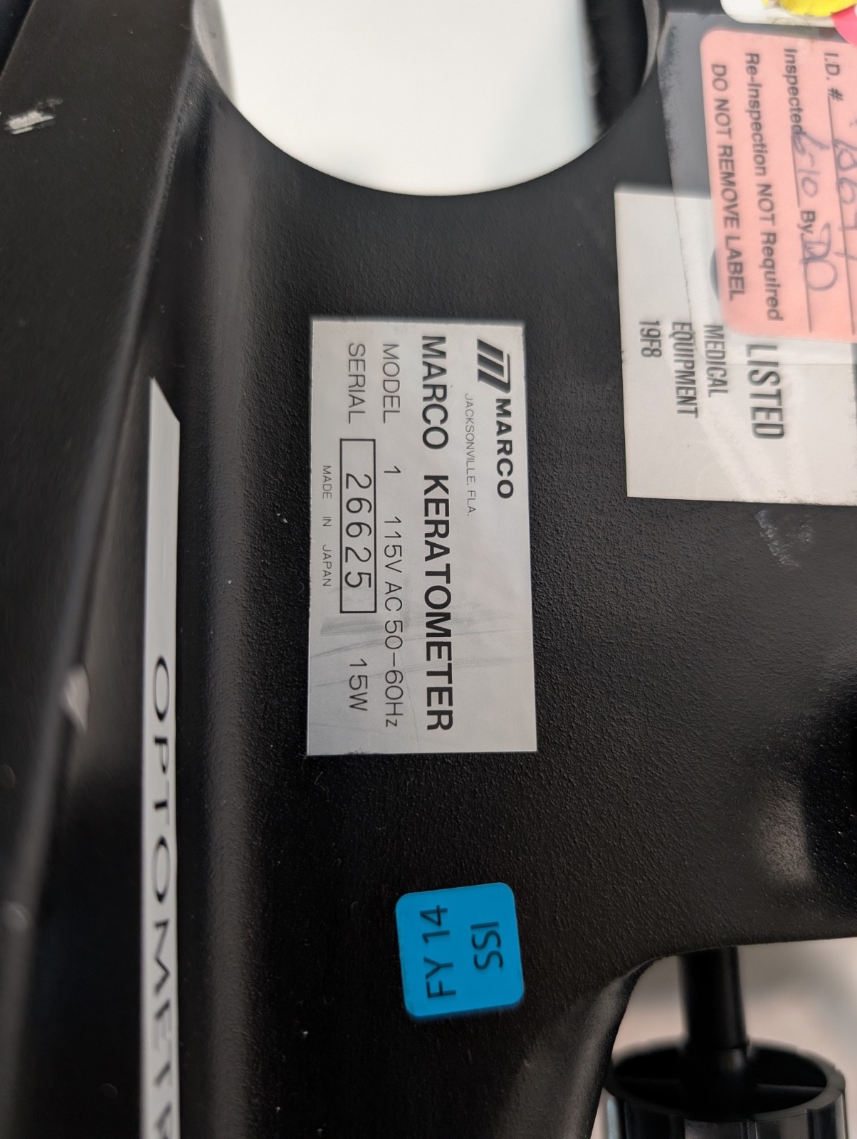 Macro Model 1 Keratometer Optical Ophthalmometer with Chin Rest, Stand