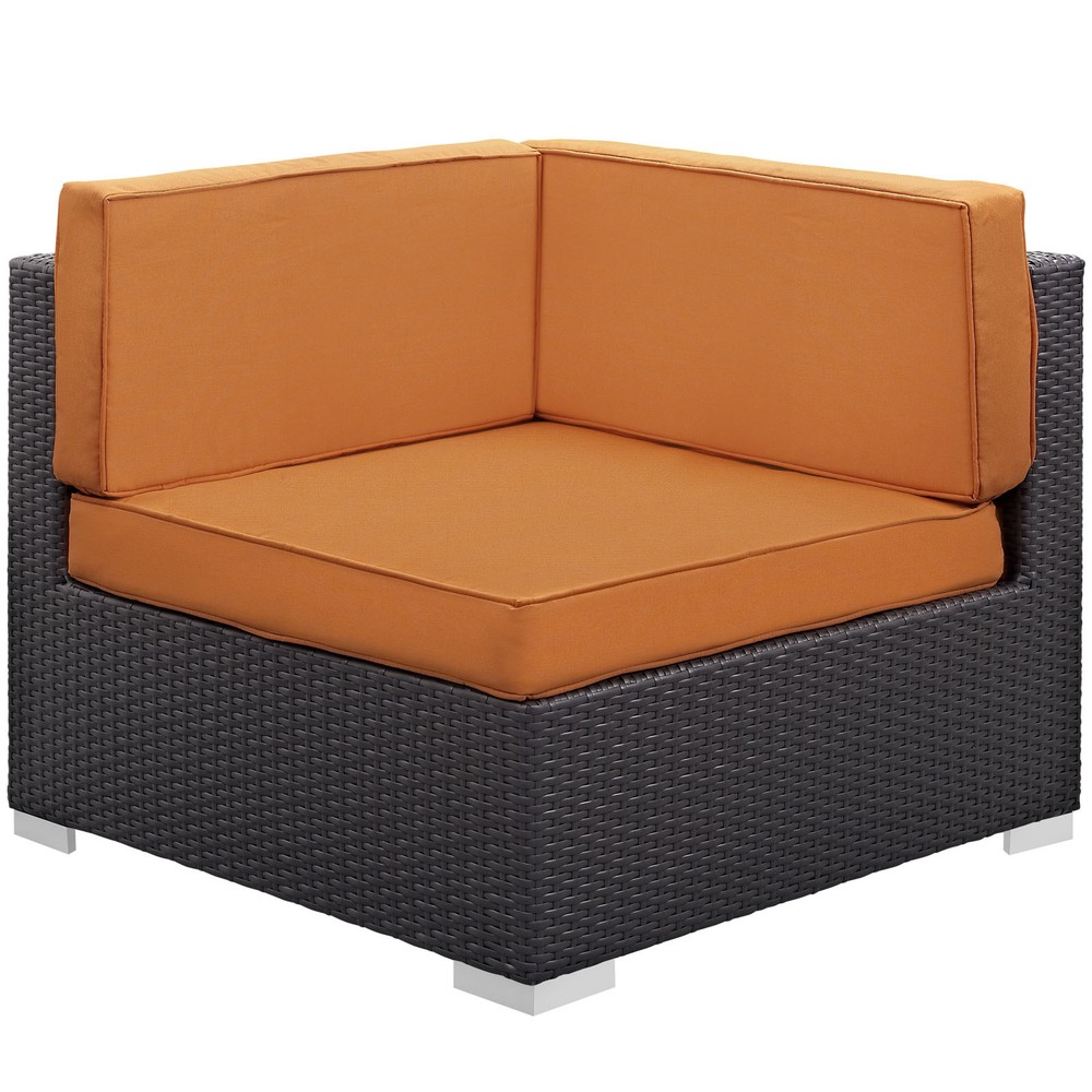 Gather Sectional Set in Espresso Orange