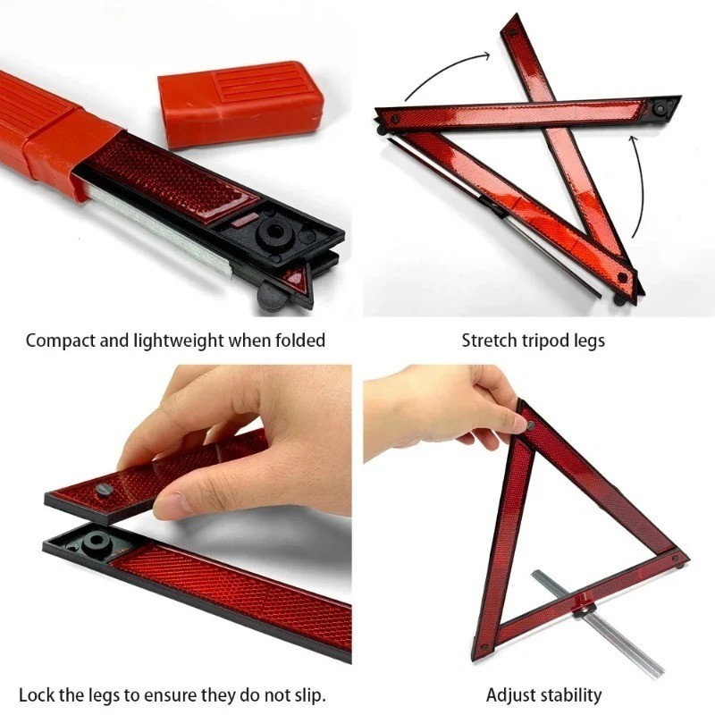 Large Reflective Car Warning Triangle Breakdown Hazard Road EU Emergency